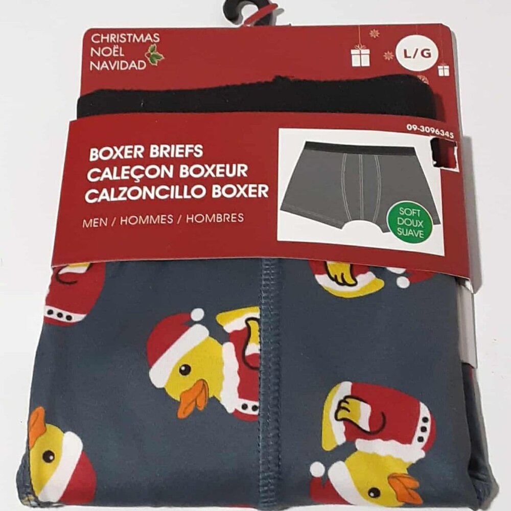Santa Rubber Duck Mens Boxer Briefs Christmas Stocking Stuffer S - M - L - XL